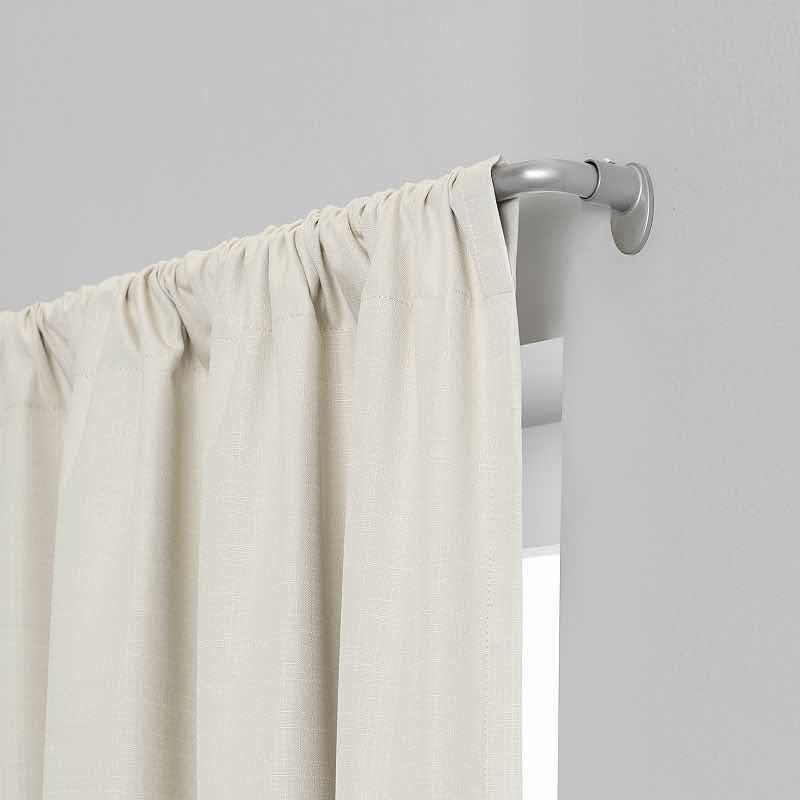 Photo 1 of NEW ECLIPSE CLINTON 5/8” BLACKOUT WRAP CURTAIN ROD 48”-86” (SATIN SILVER)
