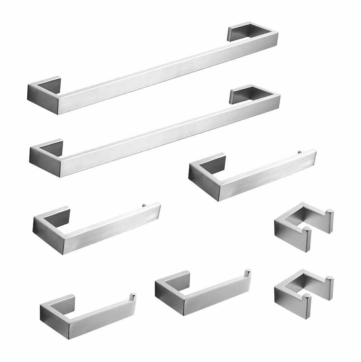 Photo 1 of NEW FAPULLY 8 PC BATHROOM ACCESSORY SET, STAINLESS STEEL BATHROOM HARDWARE SET (BRUSHED NICKEL)