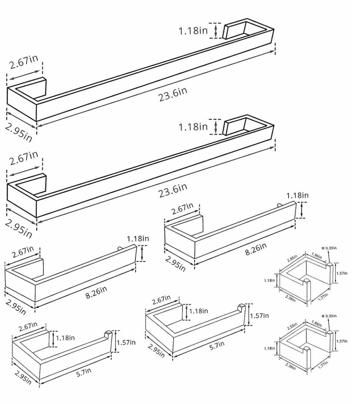 Photo 1 of NEW FAPULLY 8 PC BATHROOM ACCESSORY SET, STAINLESS STEEL BATHROOM HARDWARE SET (BRUSHED NICKEL)