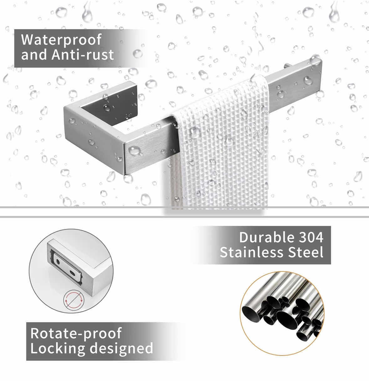 Photo 1 of NEW FAPULLY 8 PC BATHROOM ACCESSORY SET, STAINLESS STEEL BATHROOM HARDWARE SET (BRUSHED NICKEL)