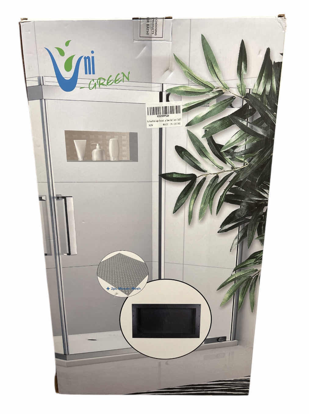 Photo 6 of NEW UNI-GREEN STAINLESS STEEL SHOWER NICHE, NO TILE NEEDED RECESSED SHOWER SHELF ORGANIZER/STORAGE W 2PC MOSAIC MESH, BLACK 3.75” X 24” H12”