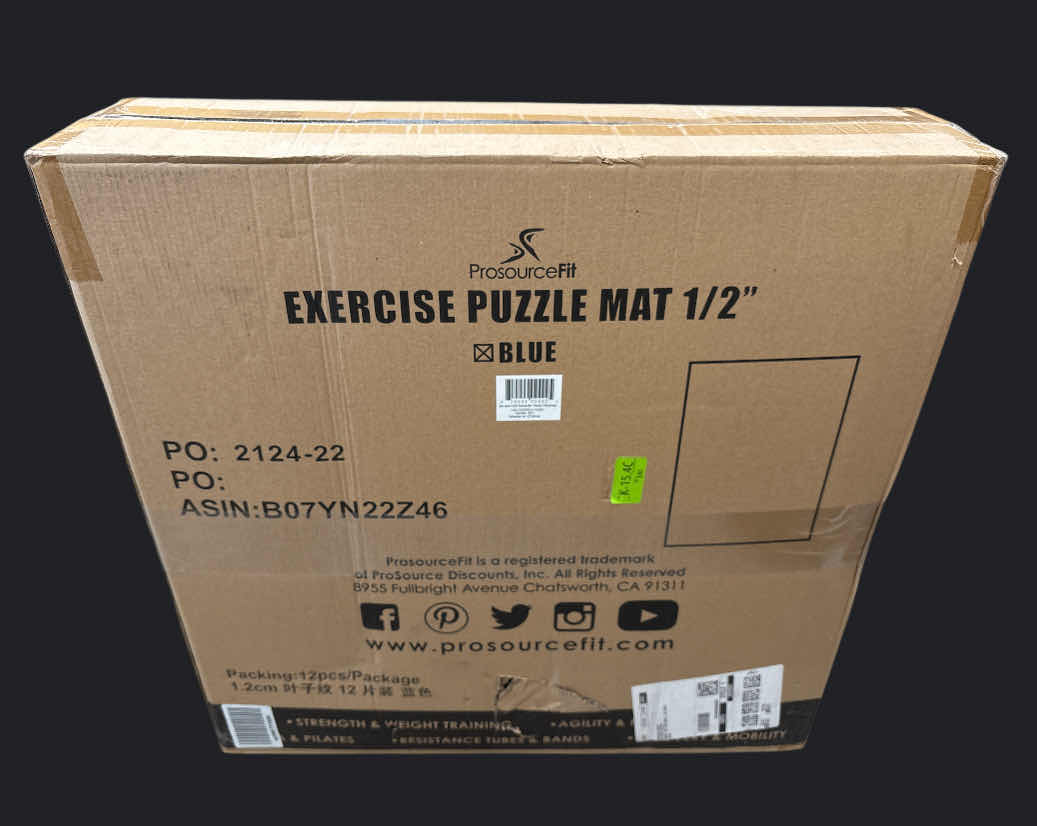 Photo 1 of NEW PROSOURCE FIT EXERCISE PUZZLE 1/2” MAT, EVA INTERLOCKING FOAM FLOOR TILES FOR HOME GYM/WORKOUT EQUIPMENT, 24” X 24” H.5”, 12 TILES- 48 SQ FT (BLUE)