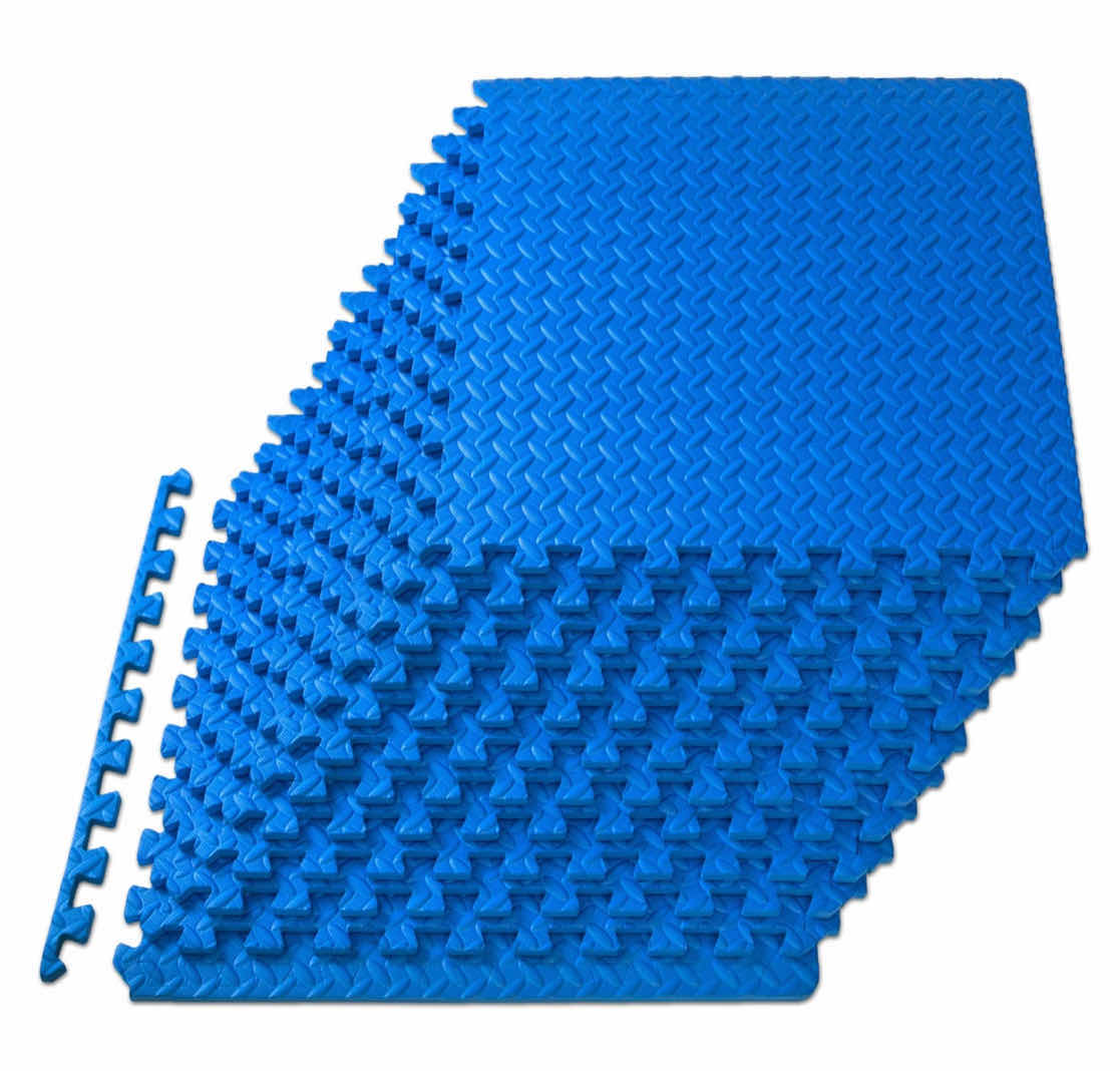 Photo 1 of NEW PROSOURCE FIT EXERCISE PUZZLE 1/2” MAT, EVA INTERLOCKING FOAM FLOOR TILES FOR HOME GYM/WORKOUT EQUIPMENT, 24” X 24” H.5”, 12 TILES- 48 SQ FT (BLUE)