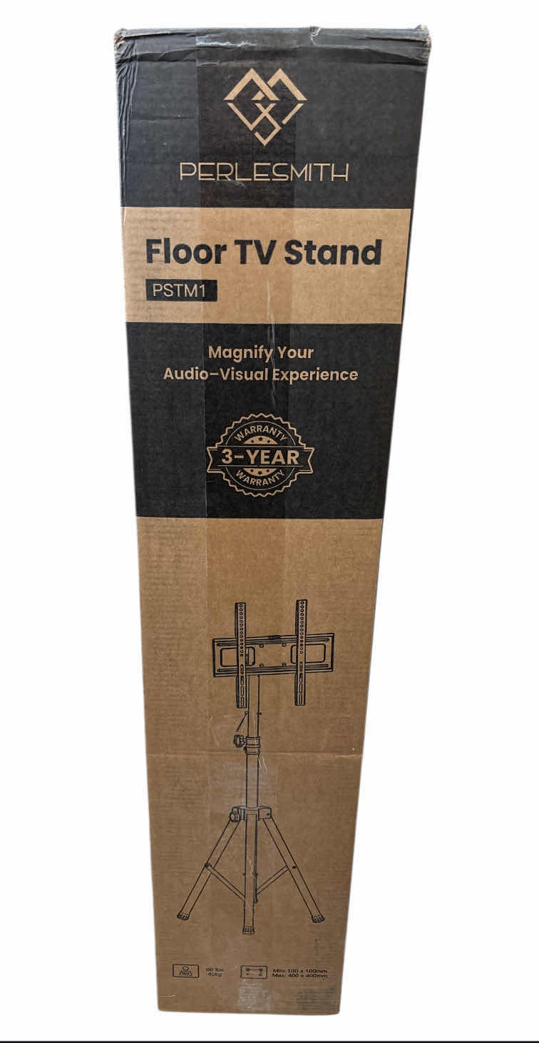 Photo 1 of NEW PERLESMITH FLOOR TV TRIPOD STAND FOR 23”-70” FLAT SCREEN TV, HEIGHT ADJUSTABLE HOLDS UP TO 88 LBS (PSTM1)