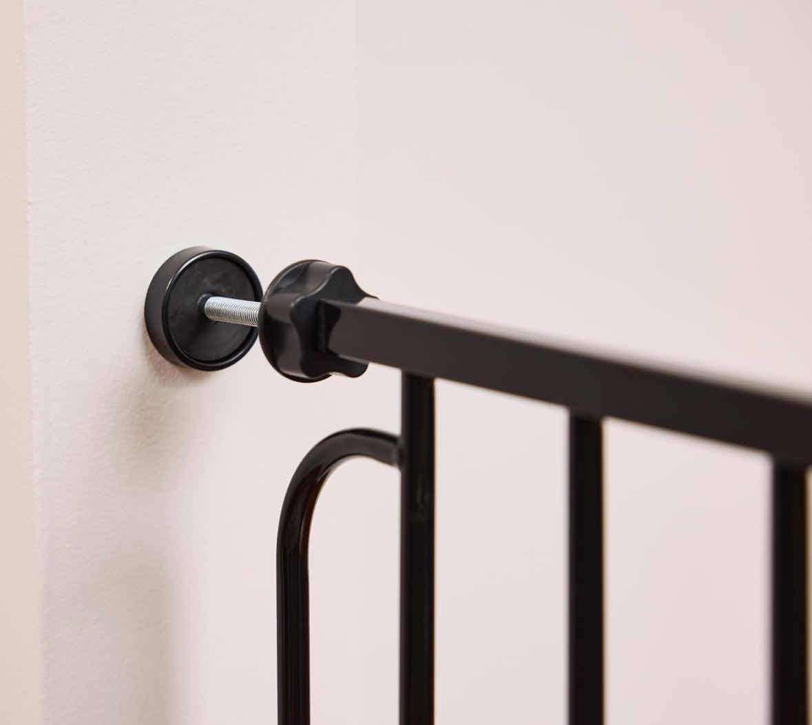 Photo 1 of NEW REGALO EASY STEP EXTRA WIDE METAL WALK-THROUGH SAFETY GATE, INCLUDES 4” & 12” EXTENSION KIT, 4 PACK OF PRESSURE MOUNT KIT & 4 PACK OF WALL MOUNT KIT, FITS OPENINGS 29”-49” WIDE, 30” HIGH (BLACK, MODEL #1164 EB DS)