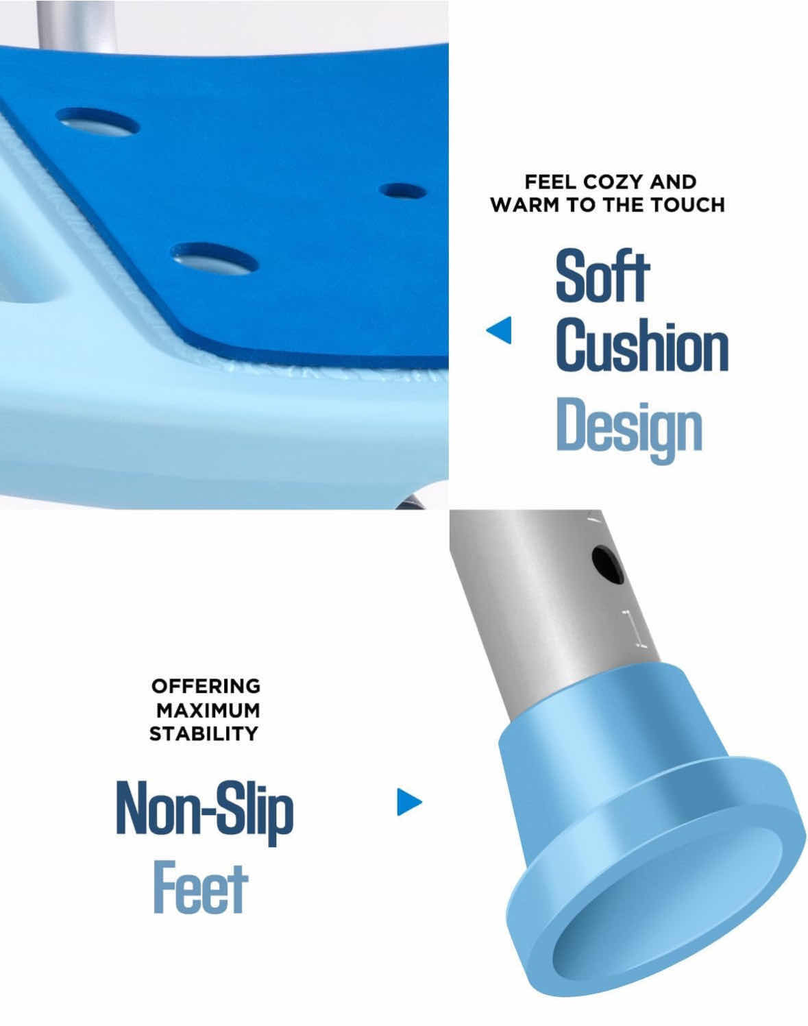 Photo 4 of NEW BROSIVE BATH CHAIR BENCH/SAFETY SEAT FOR ELDERLY W ARMS, BLUE (400 LB CAPACITY)