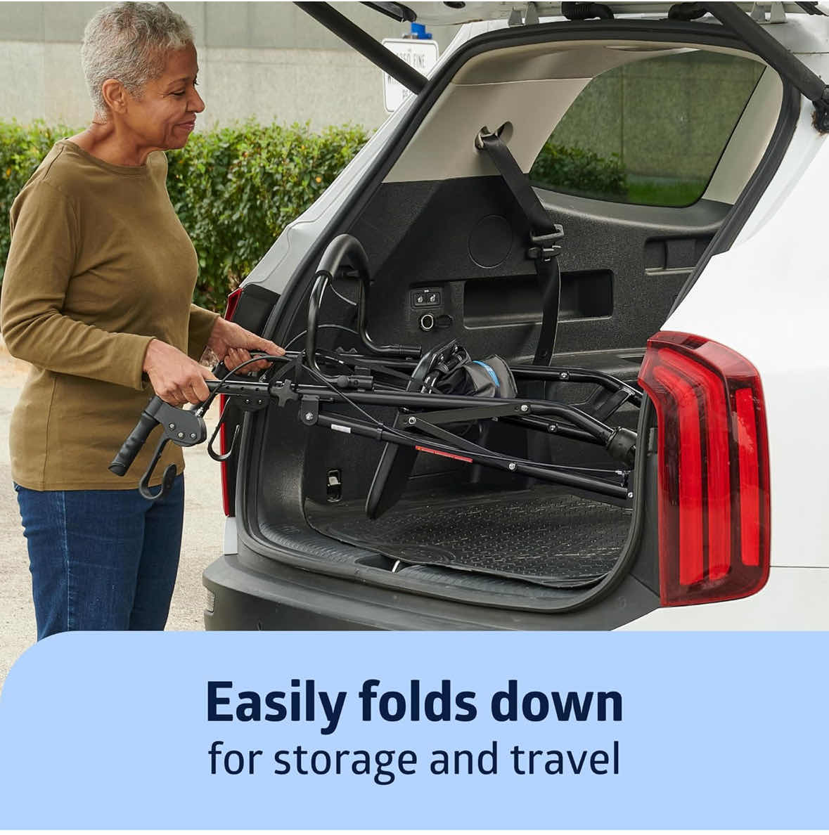 Photo 4 of MEDLINE BASIC ROLLATOR 4-WHEELED FOLDABLE ROLLING WALKER, STEEL W 8” WHEELS, 300 LB CAPACITY (MDS86830EBLS8)