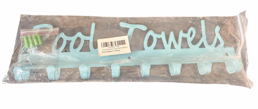 Photo 1 of NEW POOL TOWEL 16” RACK W 8 HOOKS, CARBON STEEL (BLUE)