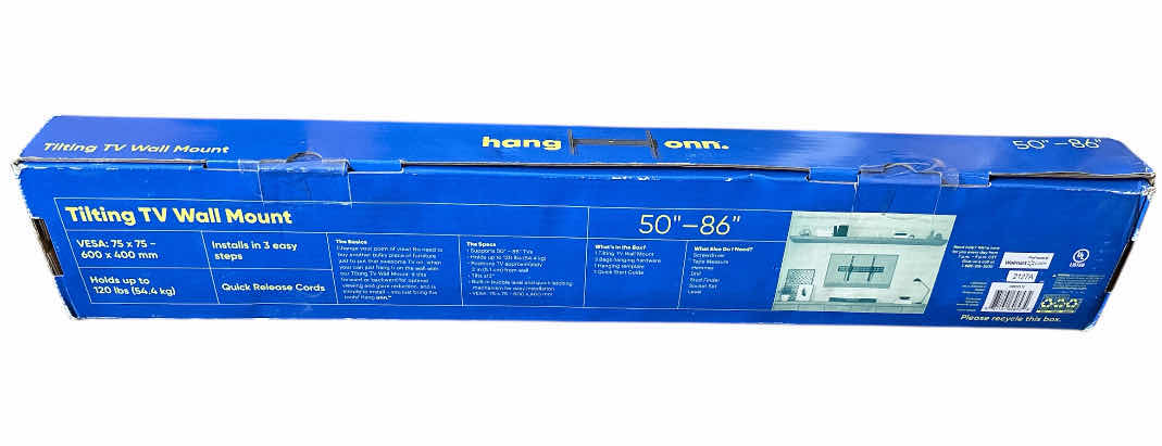 Photo 1 of NEW ONN TILTING TV WALL MOUNT FOR 50”- 86” TV’S, UPTO 120 LBS (MODEL VIPRB-100010113)