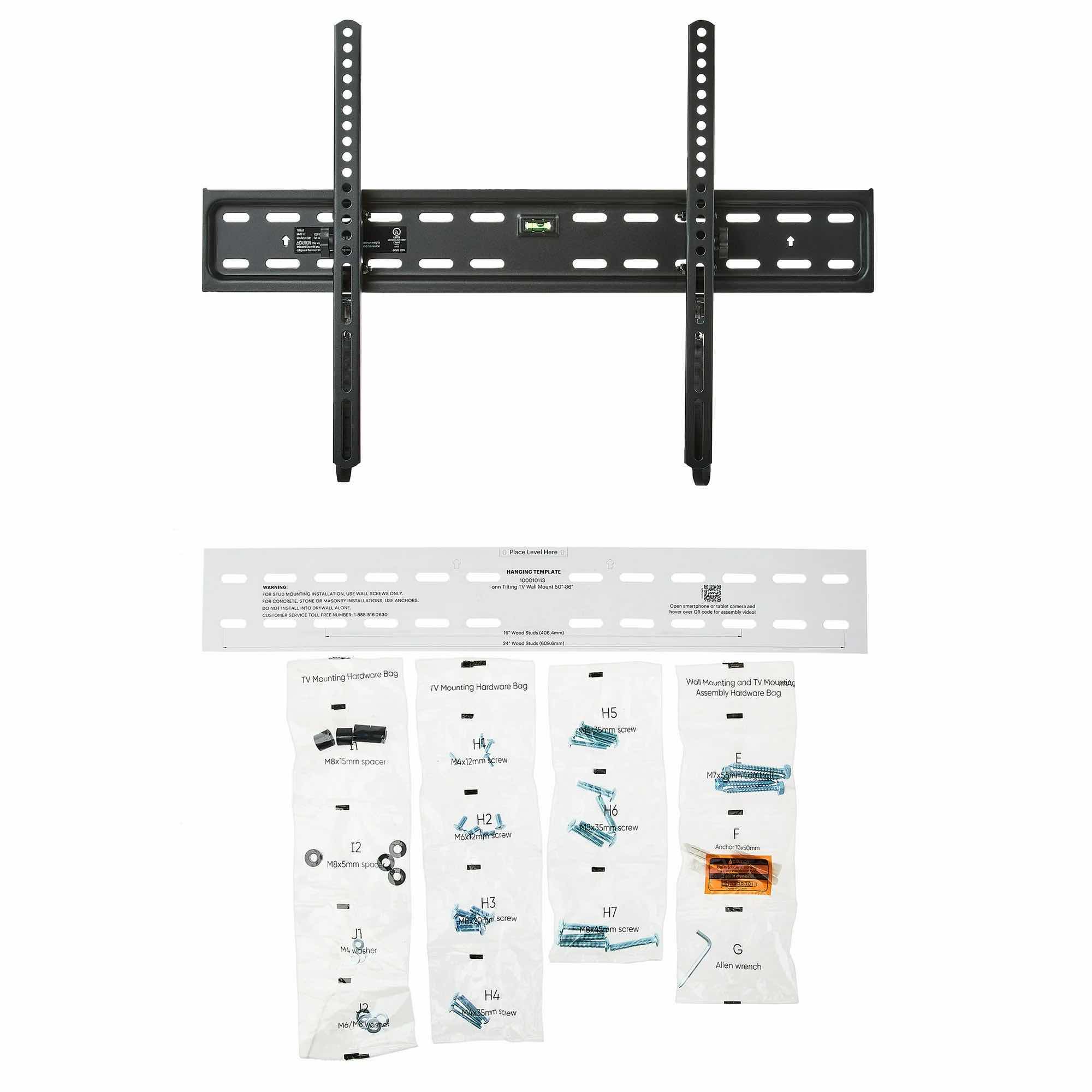 Photo 1 of NEW ONN TILTING TV WALL MOUNT FOR 50”- 86” TV’S, UPTO 120 LBS (MODEL VIPRB-100010113)
