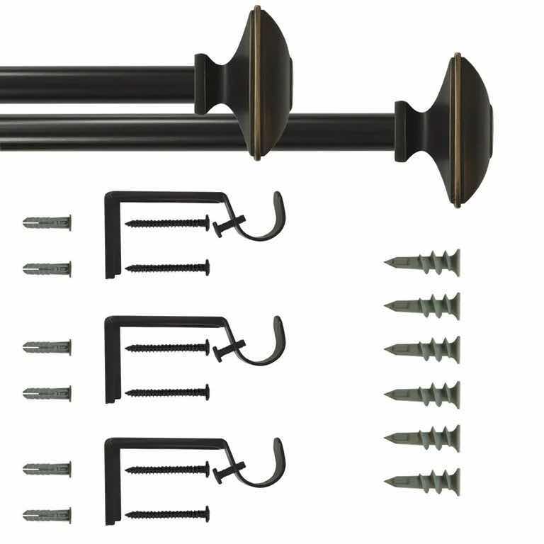 Photo 1 of NEW MAINSTAYS SQUARE 3/4” DIAMETER 30”- 84” ADJUSTABLE CURTAIN ROD, BLACK