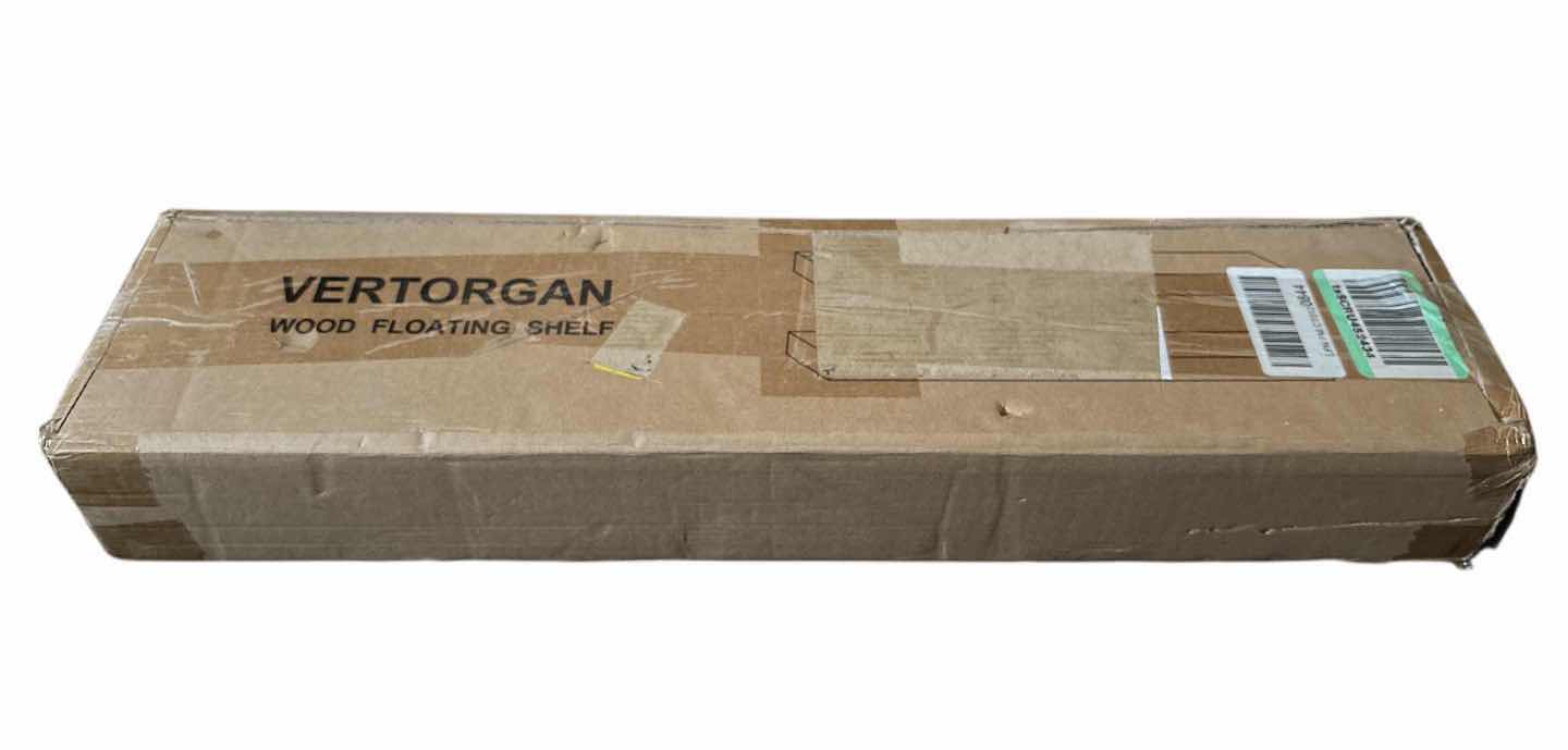 Photo 4 of NEW VERTORGAN 2-PACK 24” RUSTIC WOOD FLOATING SHELVES W INVISIBLE BRACKETS, WALNUT