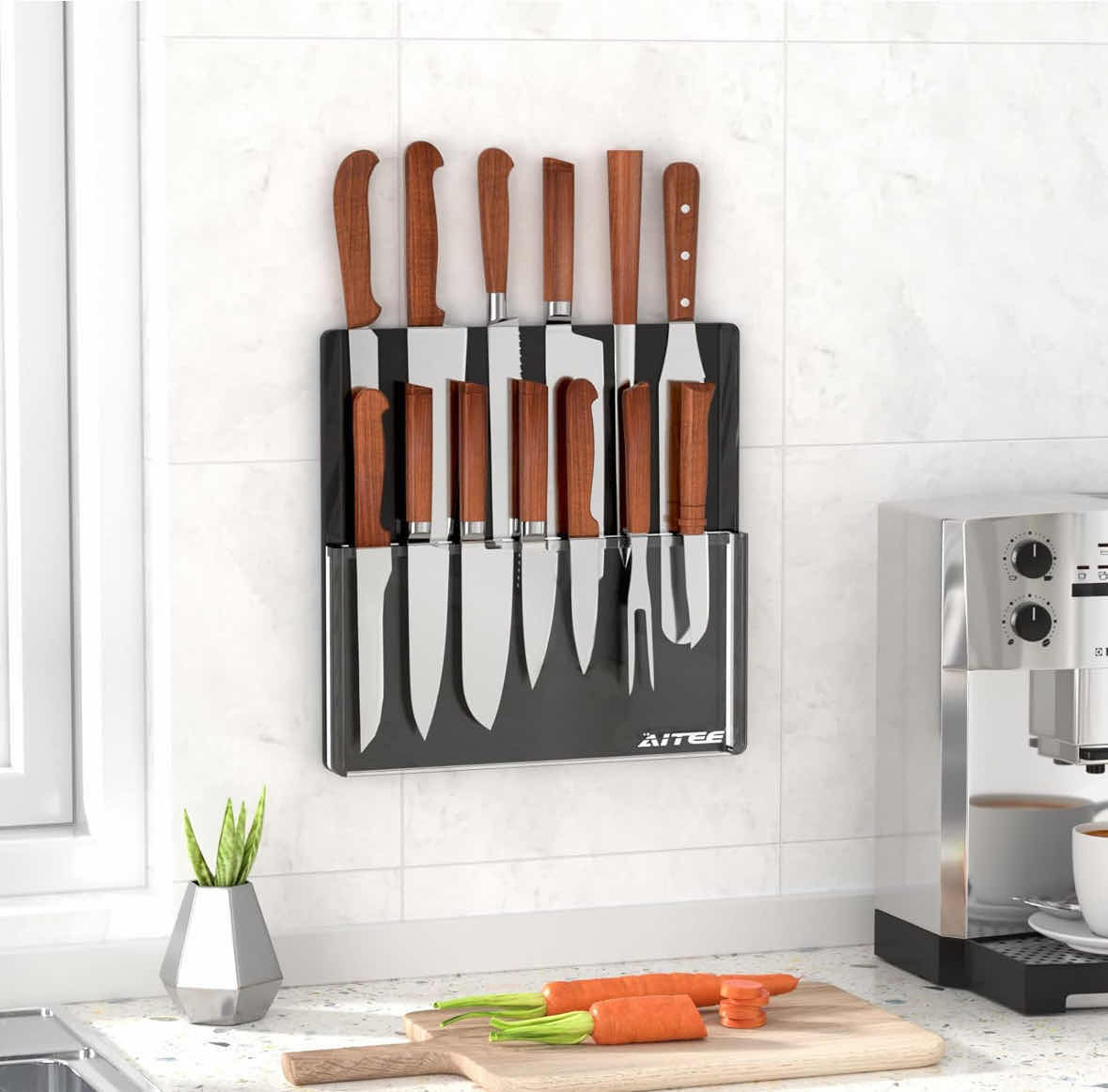 Photo 1 of NEW AITEE CLEAR ACRYLIC KNIFE HOLDER BLOCK 1” X 12” H12”