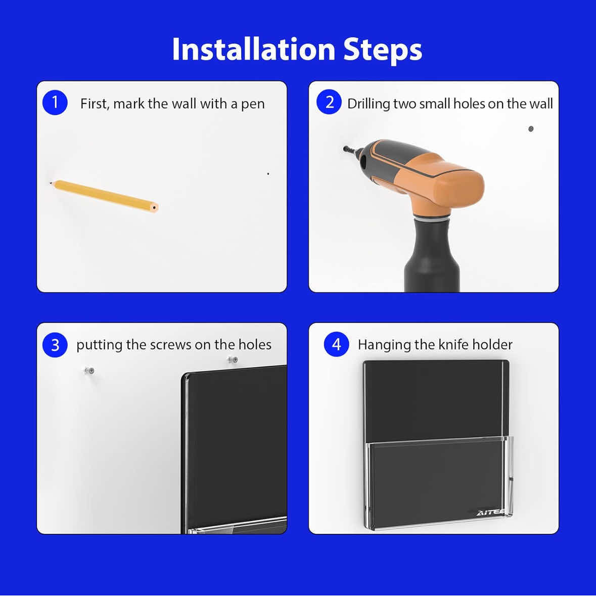 Photo 1 of NEW AITEE CLEAR ACRYLIC KNIFE HOLDER BLOCK 1” X 12” H12”