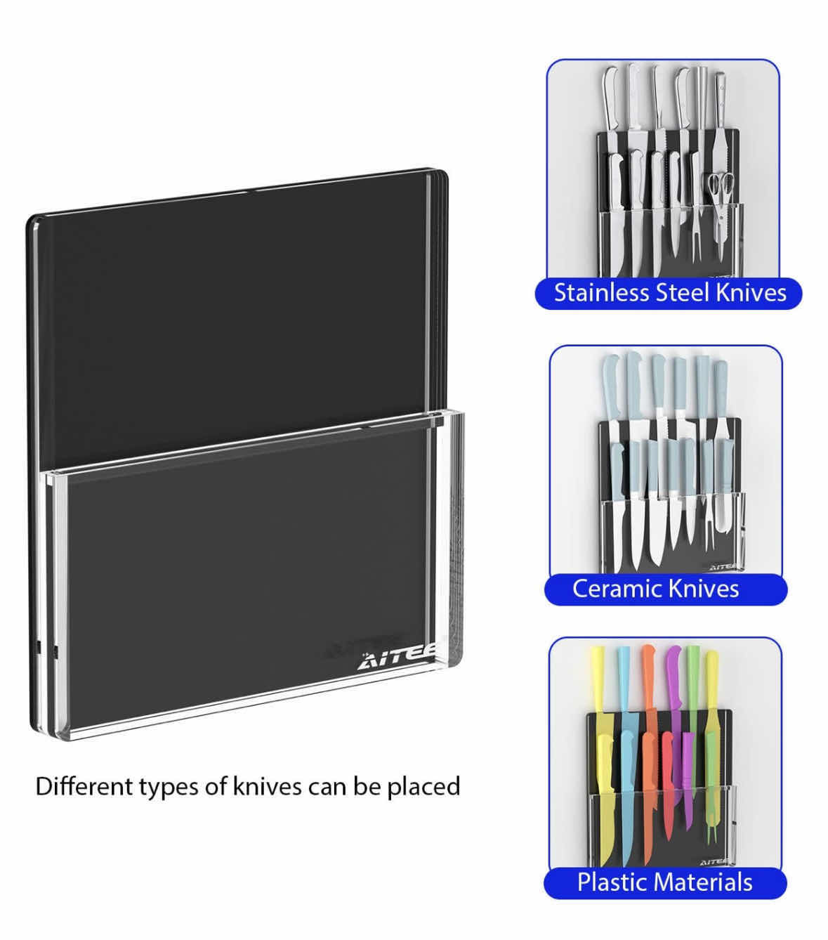 Photo 1 of NEW AITEE CLEAR ACRYLIC KNIFE HOLDER BLOCK 1” X 12” H12”