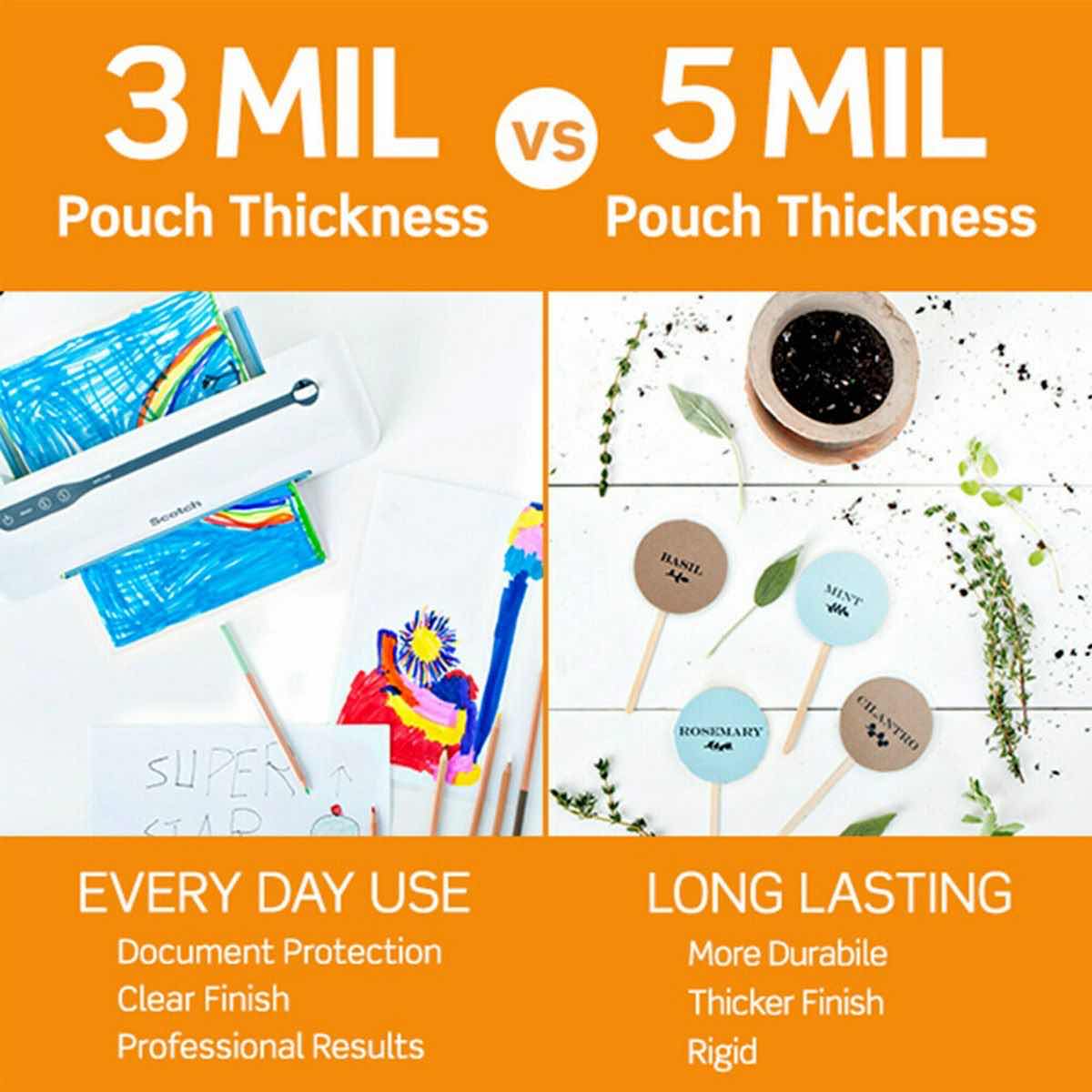 Photo 7 of SCOTCH THERMAL LAMINATOR (WHITE, TL902) & SCOTCH 65 CT 9” X 11” THERMAL LAMINATING CLEAR POUCHES (APPROX 65 CT)