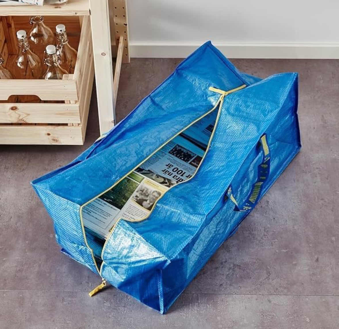 Photo 1 of NEW IKEA FRAKTA STORAGE BAG, BLUE, 6 PACK (901.491.48)