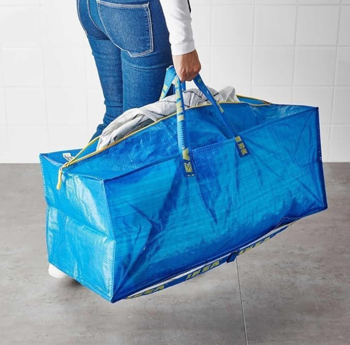 Photo 3 of NEW IKEA FRAKTA STORAGE BAG, BLUE, 6 PACK (901.491.48)