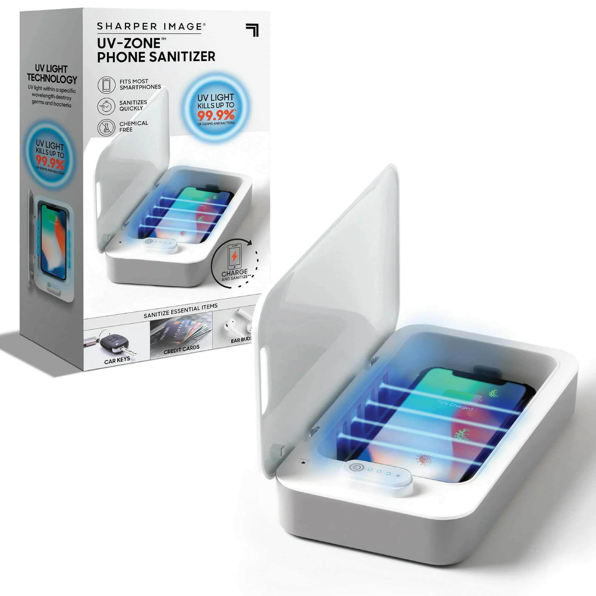 Photo 1 of NEW SHARPER IMAGE UV-ZONE PHONE/ACCESSORIES SANITIZER