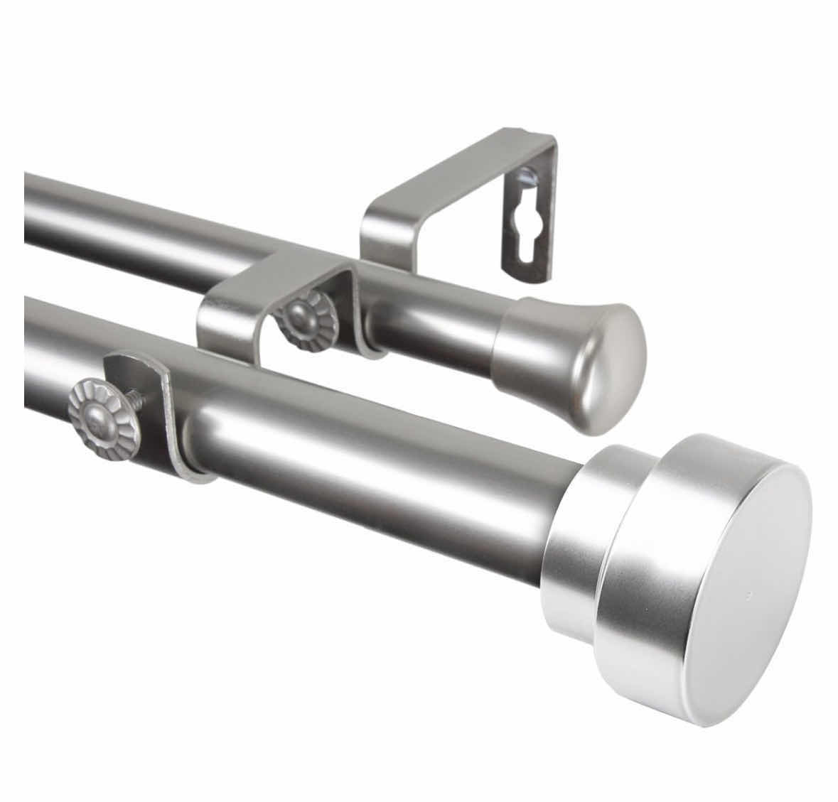 Photo 1 of NEW ROD DESYNE BONNET 1” DOUBLE ROD 48”- 84”, SATIN NICKEL DOUBLE CURTAIN ROD SET (100-37-485-D)
