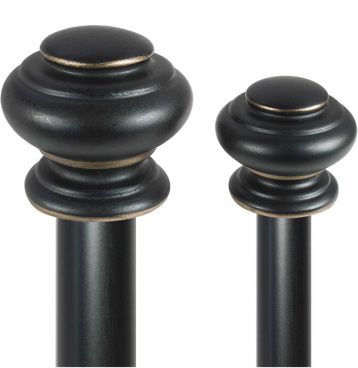 Photo 3 of NEW DECOPOLITAN URN TELESCOPING DOUBLE DRAPERY ROD SET, 72”- 144, ANTIQUE BRONZE