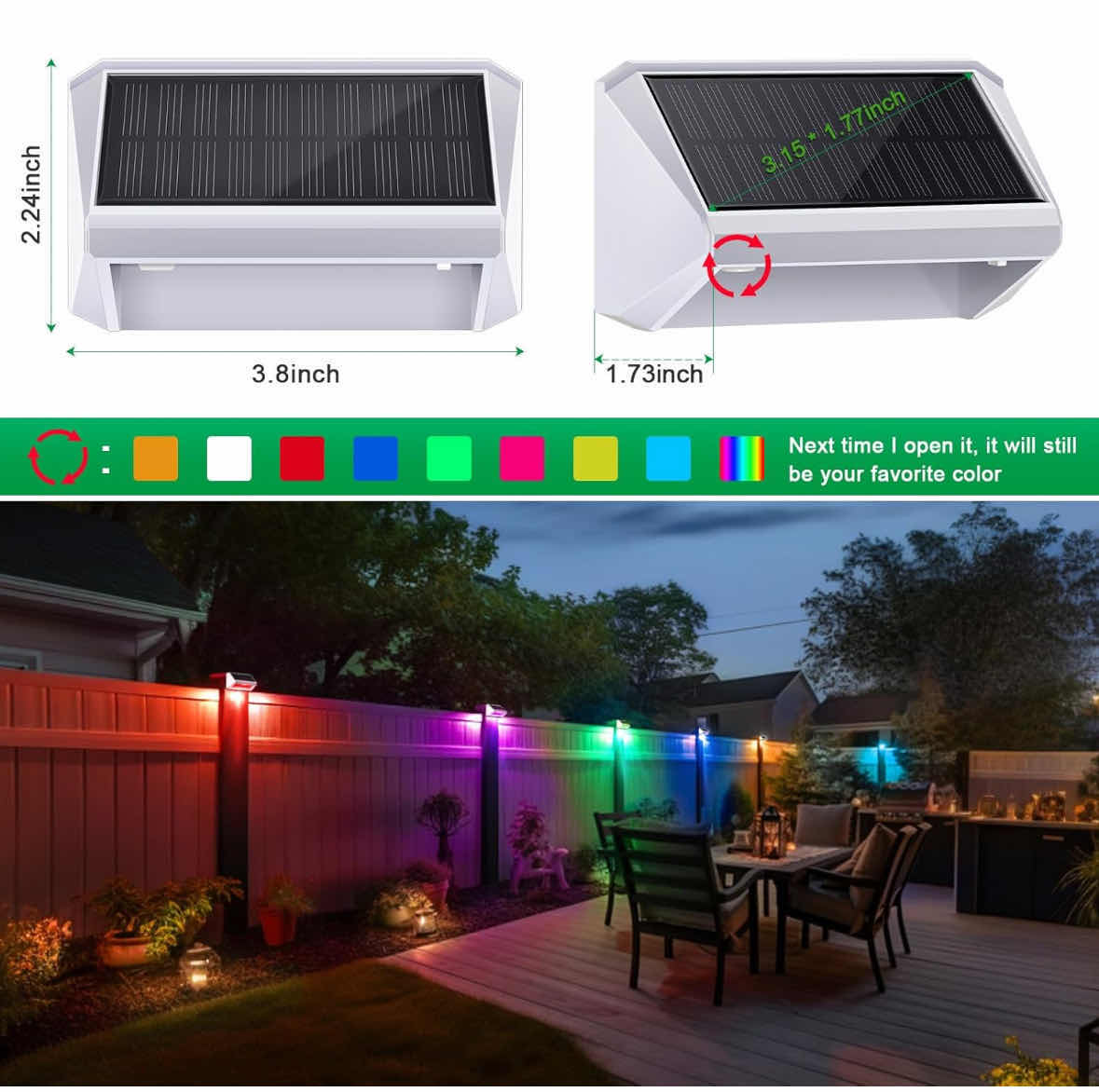 Photo 1 of NEW JOFIOS 6-PACK SOLAR FENCE LIGHTS, 8 MODES/WATERPROOF (WHITE SHELL)