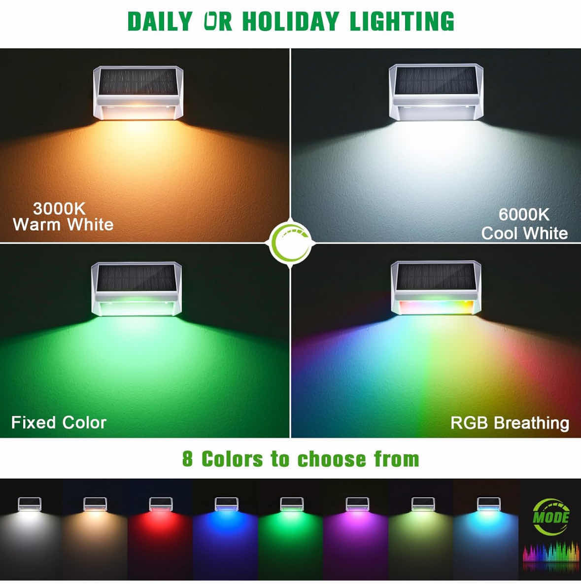 Photo 1 of NEW JOFIOS 6-PACK SOLAR FENCE LIGHTS, 8 MODES/WATERPROOF (WHITE SHELL)