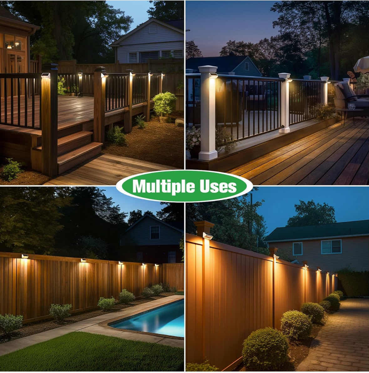 Photo 1 of NEW JOFIOS 6-PACK SOLAR FENCE LIGHTS, 8 MODES/WATERPROOF (WHITE SHELL)