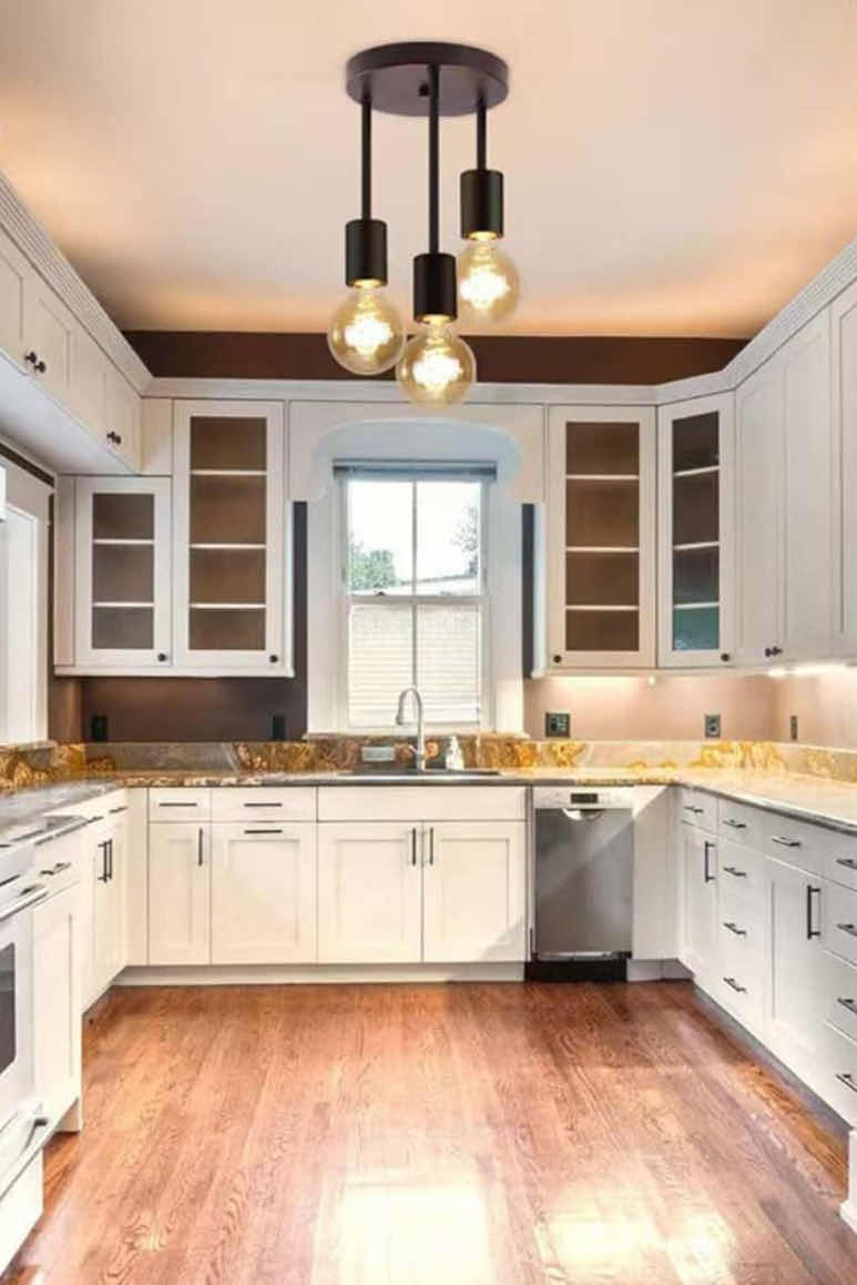 Photo 1 of NEW 3-LIGHT FLUSH MOUNT CEILING LIGHT FIXTURE, BLACK