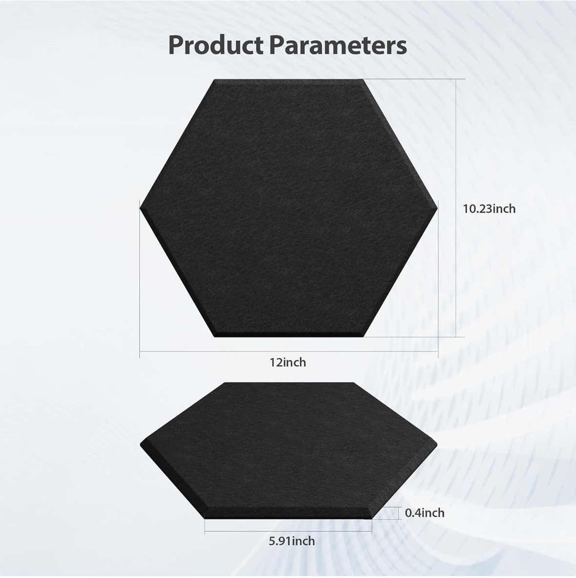 Photo 7 of NEW 12-PACK ACOUSTIC SOUND PROOF SELF-ADHESIVE FOAM PANELS, HEXAGON/BLACK
