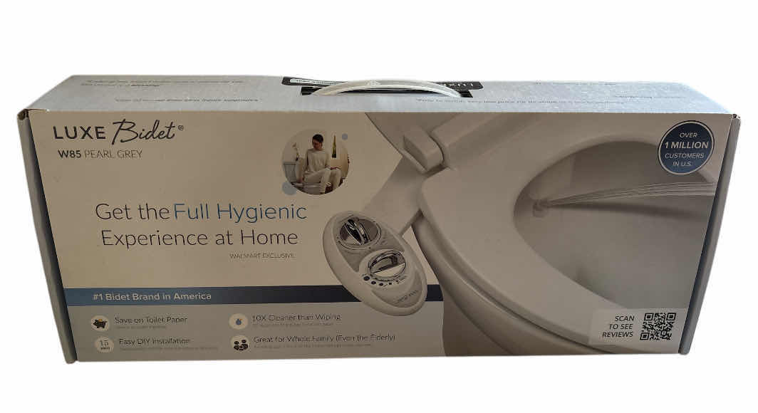 Photo 1 of NEW LUXE BIDET SELF-CLEANING, DUAL NOZZLE NON-ELECTRIC BIDET ATTACHMENT FOR TOILET SEAT, REAR & FEMININE WASH (W85 PEARL GREY)
