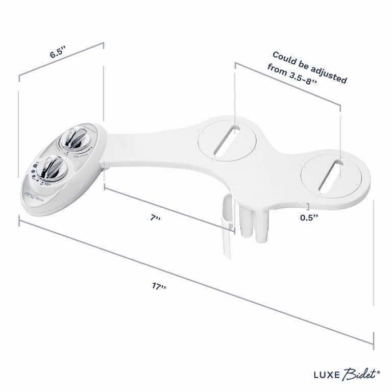 Photo 1 of NEW LUXE BIDET SELF-CLEANING, DUAL NOZZLE NON-ELECTRIC BIDET ATTACHMENT FOR TOILET SEAT, REAR & FEMININE WASH (W85 PEARL GREY)