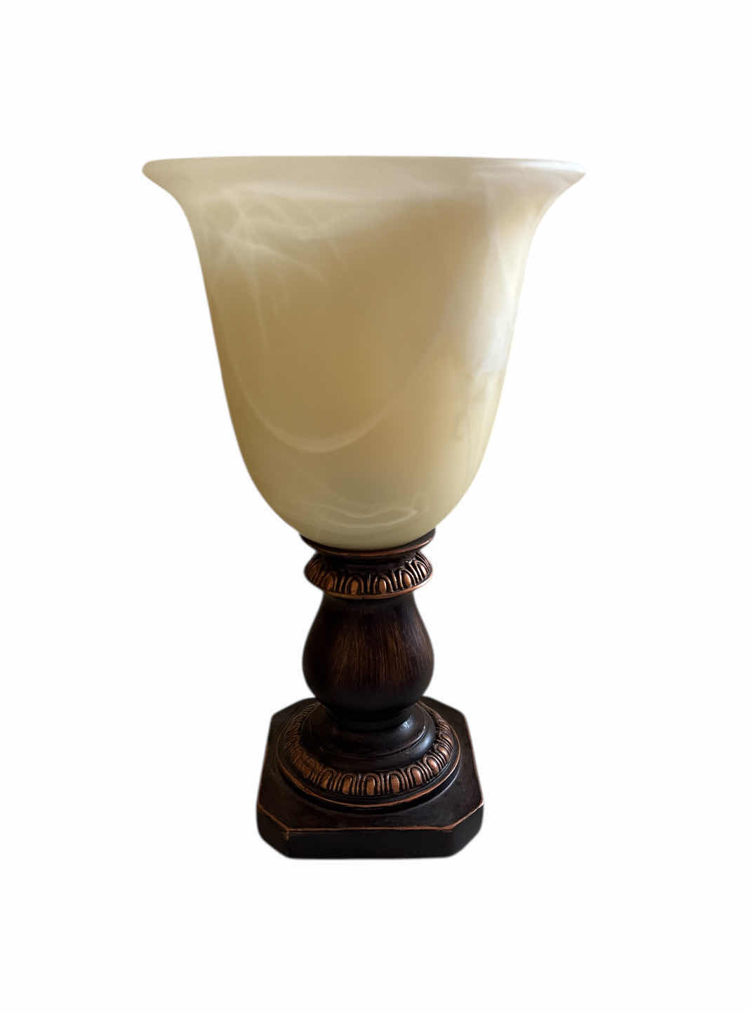 Photo 1 of FROSTED GLASS TORCHIER DESK TOP LAMP, CORDED W ROTARY SWITCH  H10.5”