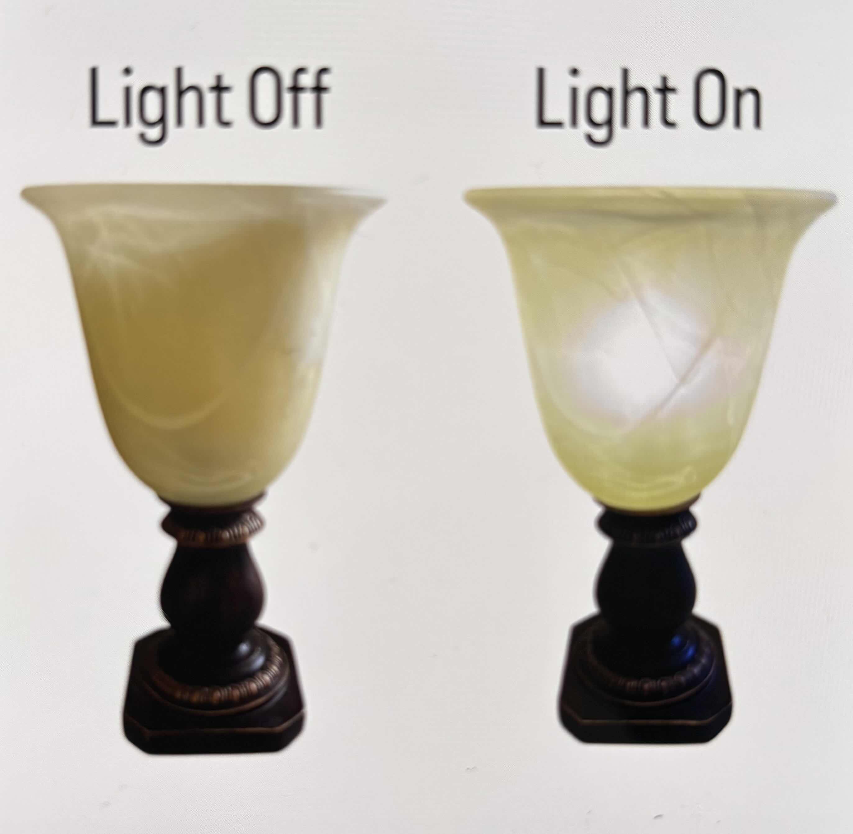 Photo 2 of FROSTED GLASS TORCHIER DESK TOP LAMP, CORDED W ROTARY SWITCH  H10.5”