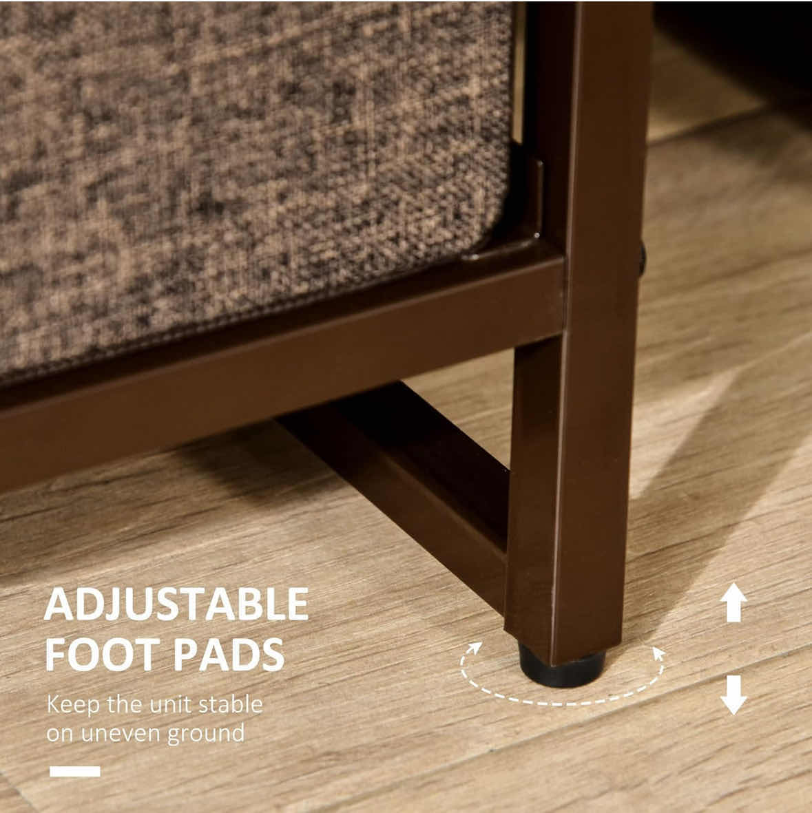 Photo 6 of HOMCOM 7-DRAWER DRESSER, 3-TIER FABRIC CHEST OF DRAWERS STORAGE ORGANIZER W STEEL FRAME, WOODEN TOP (MAPLE WOOD)