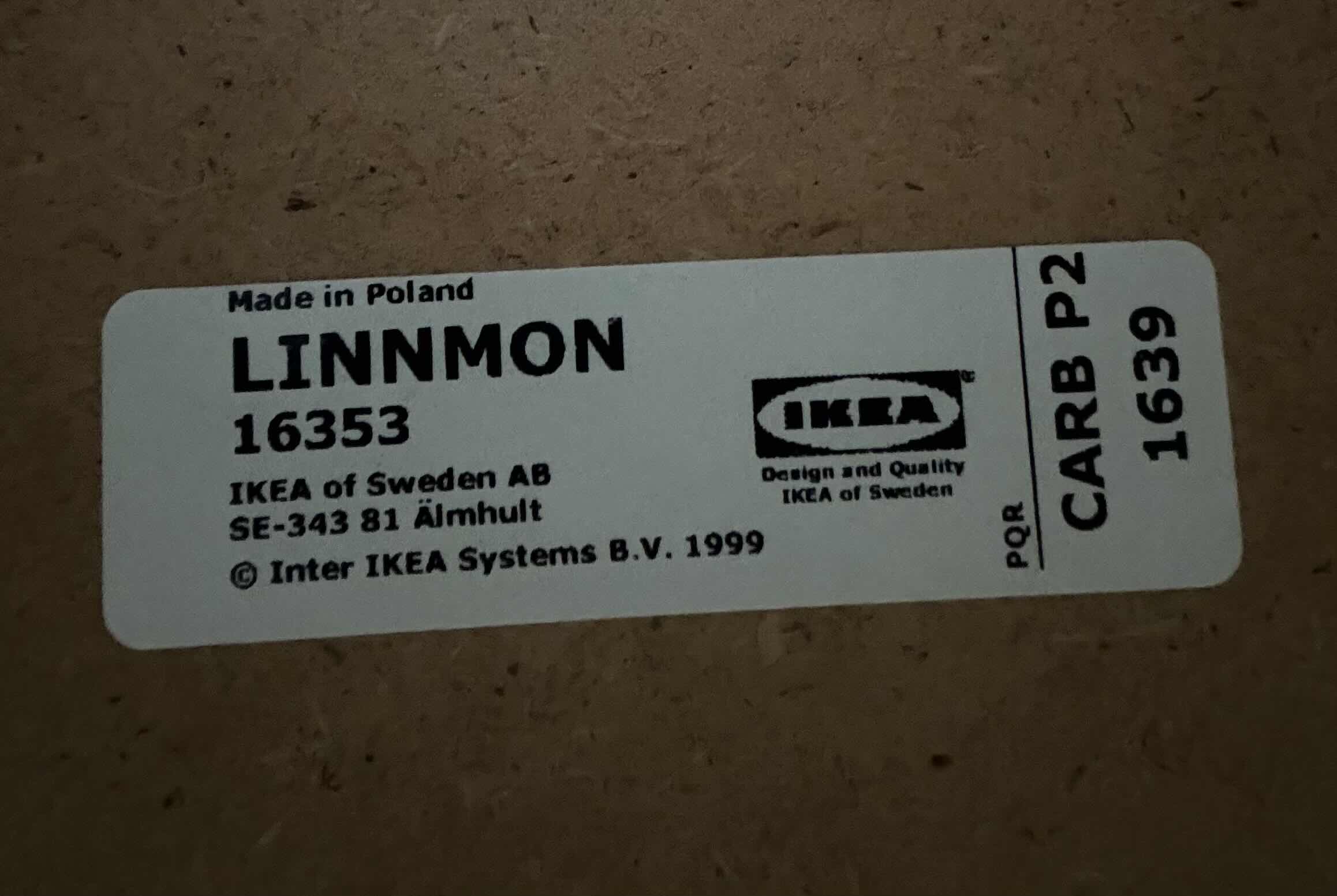 Photo 2 of IKEA LINNMON TABLE, WHITE FINISH W GRAY METAL LEGS 23.5” X 39.5” H29”