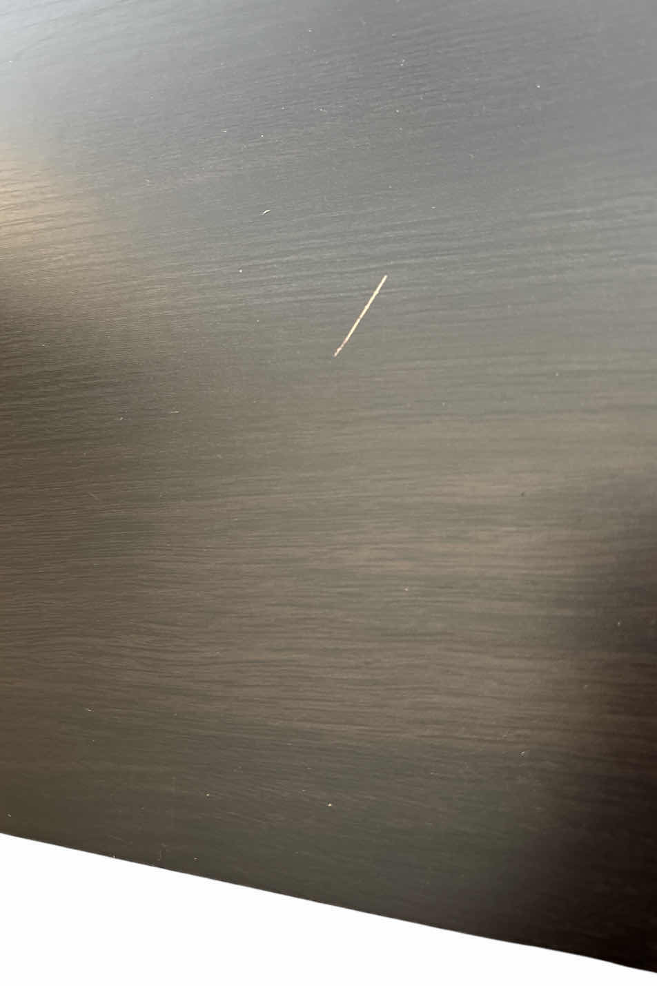 Photo 6 of IKEA VIKA AMON TABLE 23.5” X 47.5 H29” (DARK WOOD FINISH W GRAY METAL LEGS)