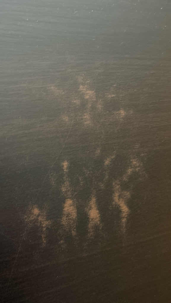 Photo 5 of IKEA VIKA AMON TABLE 23.5” X 47.5 H29” (DARK WOOD FINISH W GRAY METAL LEGS)