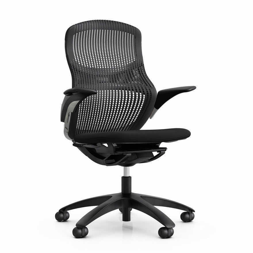 Photo 1 of KNOLL GENERATION HIGH PERFORMANCE OFFICE CHAIR W FLEX SEAT/LUMBAR SUPPORT, HEIGHT ADJUSTABLE & THREE RANGES OF RECLINE (ONYX)