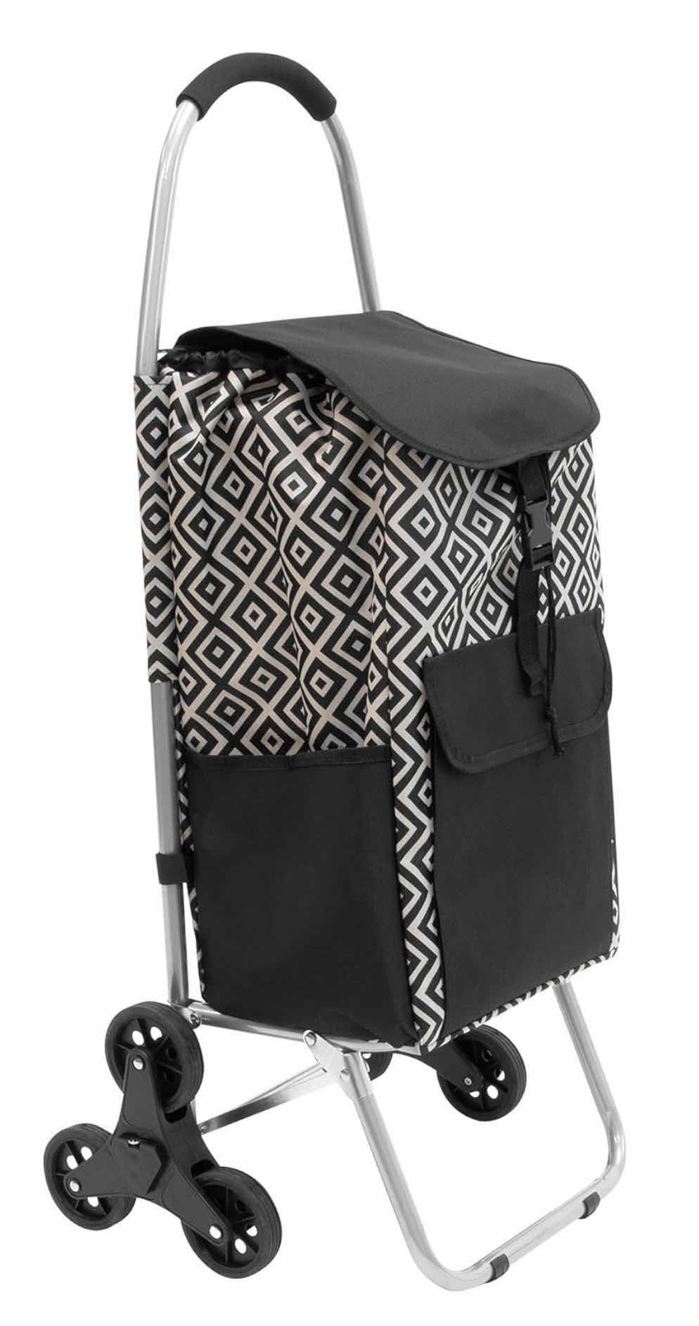 Photo 1 of MOUNT-IT! STAIR CLIMBER SHOPPING CART W BAG, CONVERTS TO TROLLEY CART W 55 LB CAPACITY (BLACK/WHITE)