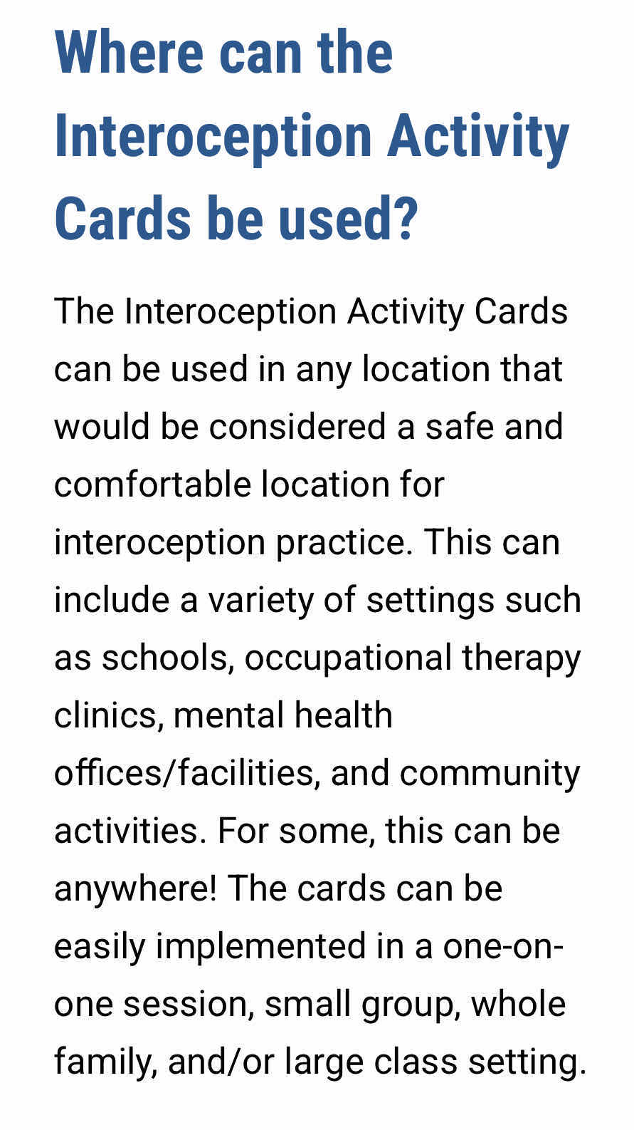 Photo 1 of THE INTEROCEPTION ACTIVITY CARD SET, 170 CARDS