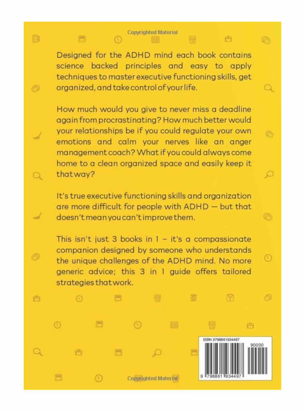 Photo 1 of ADULT ADHD TOOLS 3-IN-1 BOOK BY CALVIN CAUFIELD, EXECUTIVE FUNCTIONING WORKBOOK, MASTERING CONCENTRATION, ORGANIZATION & CLEANING: STRENGTHEN FOCUS, MEMORY & NOW LONG TERM (THRIVING W ADHD), 371 PAGES, PAPERBACK
