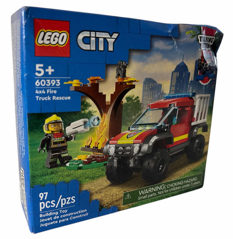 Photo 4 of NEW LEGO CITY ‘4x4 FIRE TRUCK RESCUE’ BUILDING TOY SET, 97 PCS (60393)