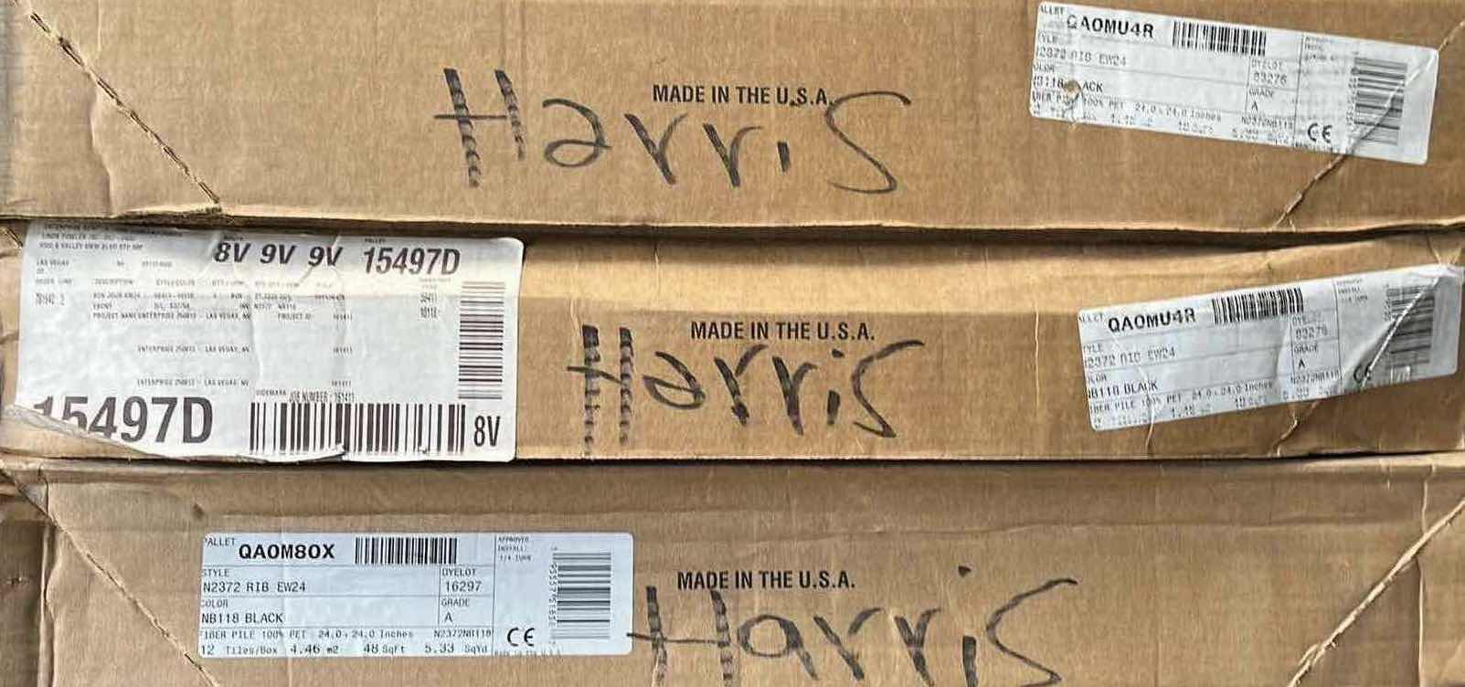 Photo 1 of SHAW BLACK FINISH CARPET TILE 24” X 24” (48SQFT PER CASE/3CASES APPROX 144SQFT TOTAL) READ NOTES