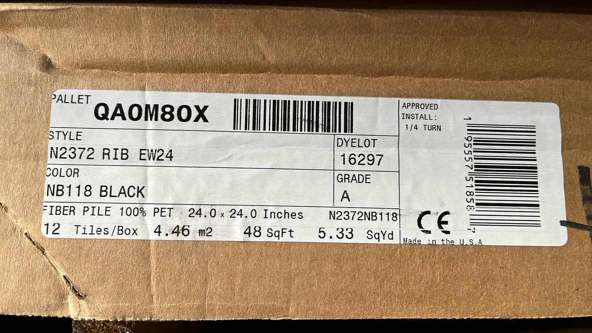 Photo 3 of SHAW BLACK FINISH CARPET TILE 24” X 24” (48SQFT PER CASE/3CASES APPROX 144SQFT TOTAL) READ NOTES