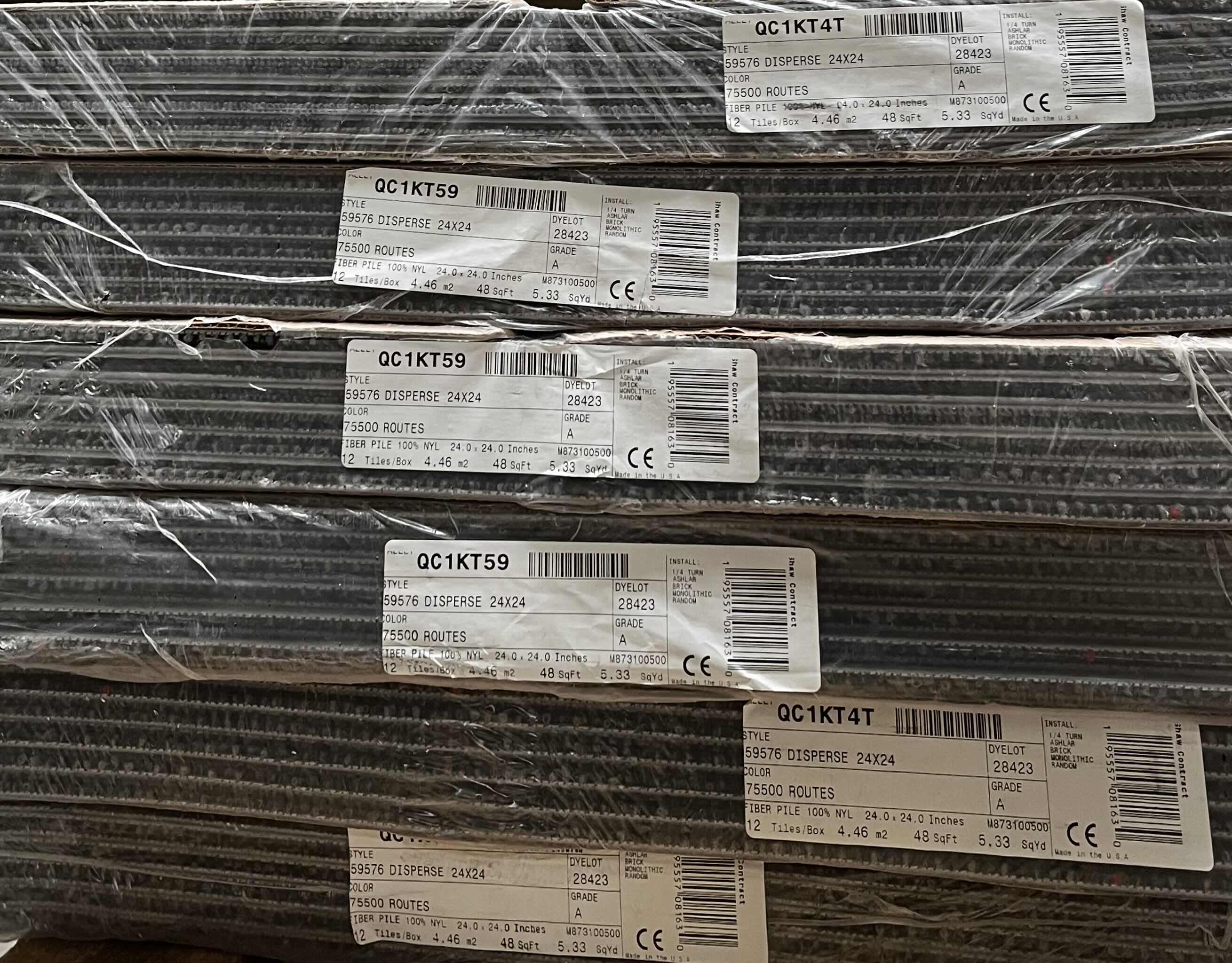 Photo 1 of SHAW ROUTES FINISH CARPET TILE 24” X 24” (48SQFT PER CASE/6CASES APPROX 288SQFT TOTAL) READ NOTES