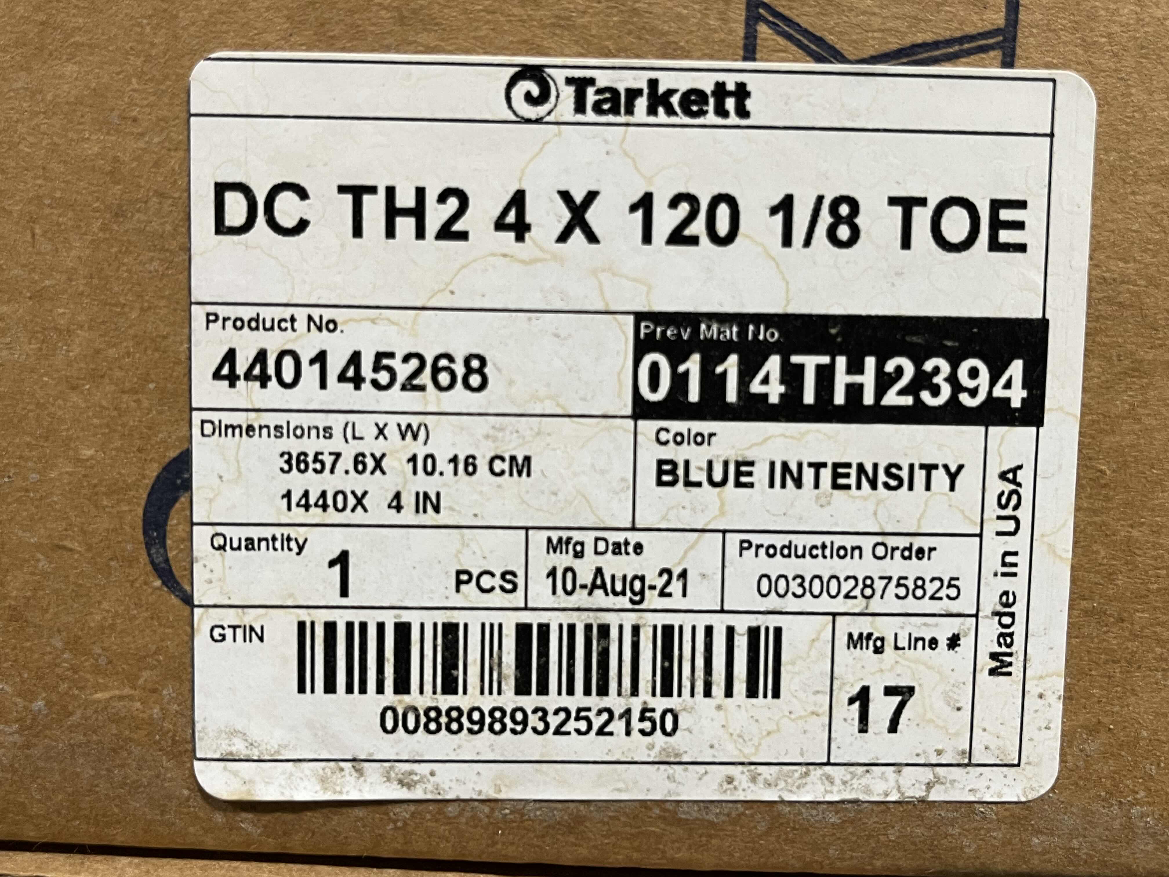 Photo 1 of TARKETT BLUE INTENSITY FINISH WALL BASE 4” X 120’ (1 CASE)