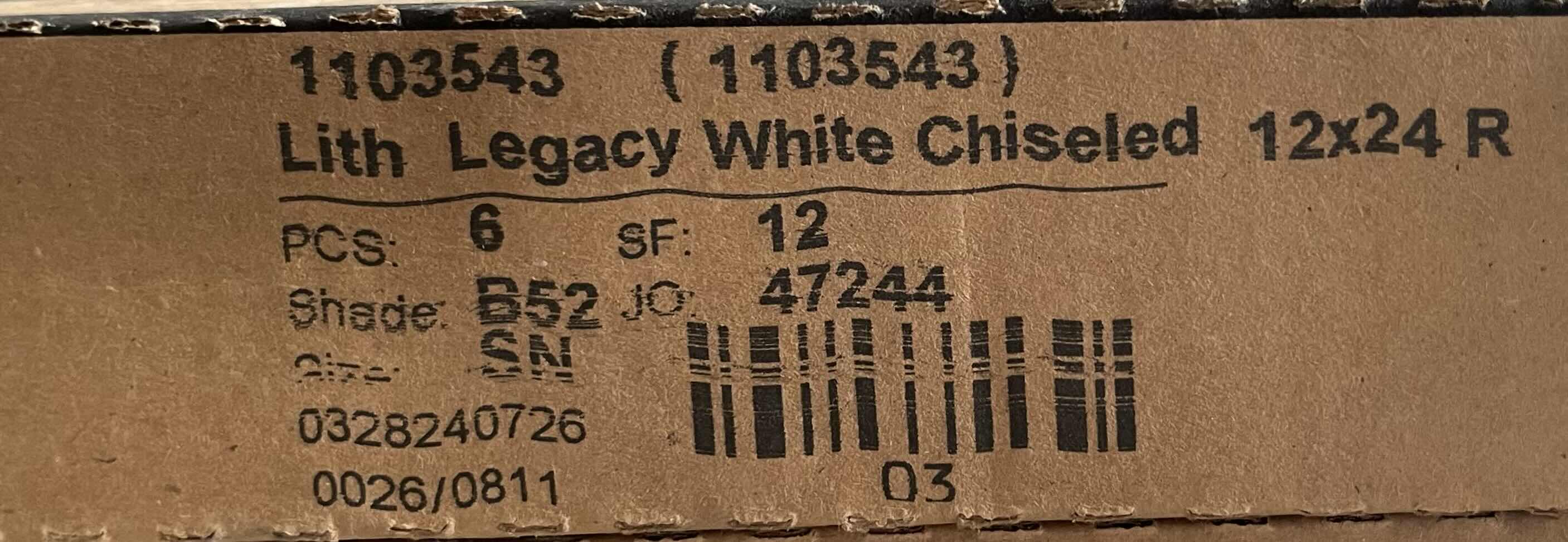 Photo 1 of MILE STONE LITE LEGACY WHITE CHISELED FINISH TILE 12” X 24” (12SQFT PER CASE/14CASES APPROX. 168SQFT TOTAL) READ NOTES