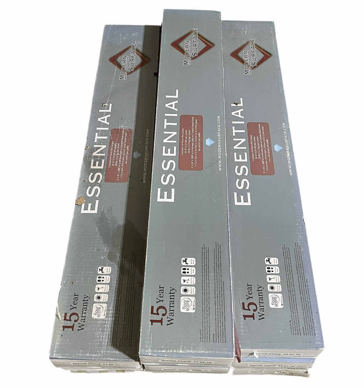 Photo 1 of MODERN SURFACE ESSENTIAL SPANISH CHERRY FINISH GLUE DOWN VINYL PLANKS 6” X 36” (36SQFT PER CASE/10CASES APPROX. 360SQFT TOTAL) READ NOTES