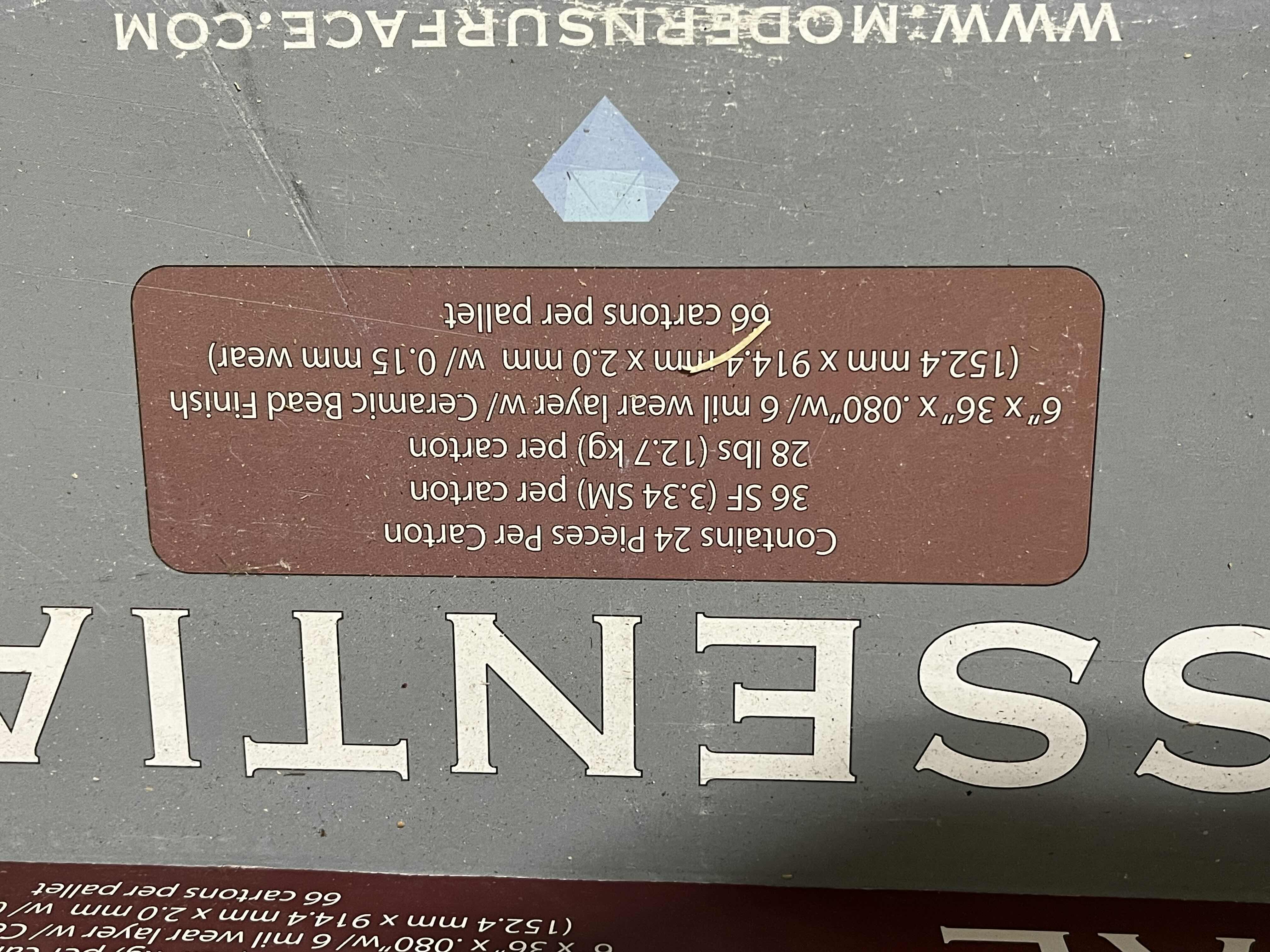 Photo 1 of MODERN SURFACE ESSENTIAL SPANISH CHERRY FINISH GLUE DOWN VINYL PLANKS 6” X 36” (36SQFT PER CASE/10CASES APPROX. 360SQFT TOTAL) READ NOTES